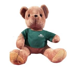 Lacoste Pafums 12” Plush Teddy Bear W/Green Shirt Limited Edition